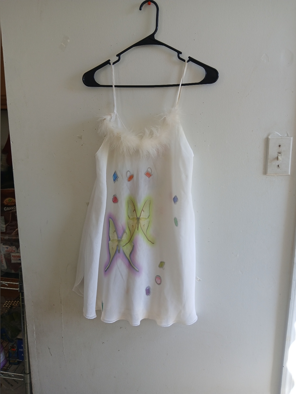 Oscar de la Renta Pink Label White Feather-Trim Camisole